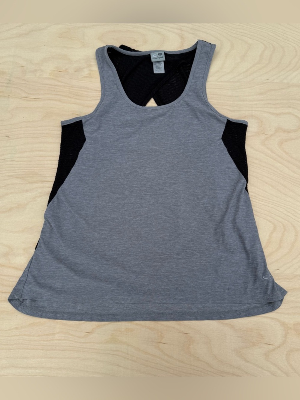 Champion Mesh Racerback Black Grey Athletic Workout Tank Top Women's size S